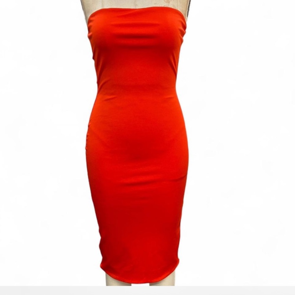 Arden B Strapless Red Dress